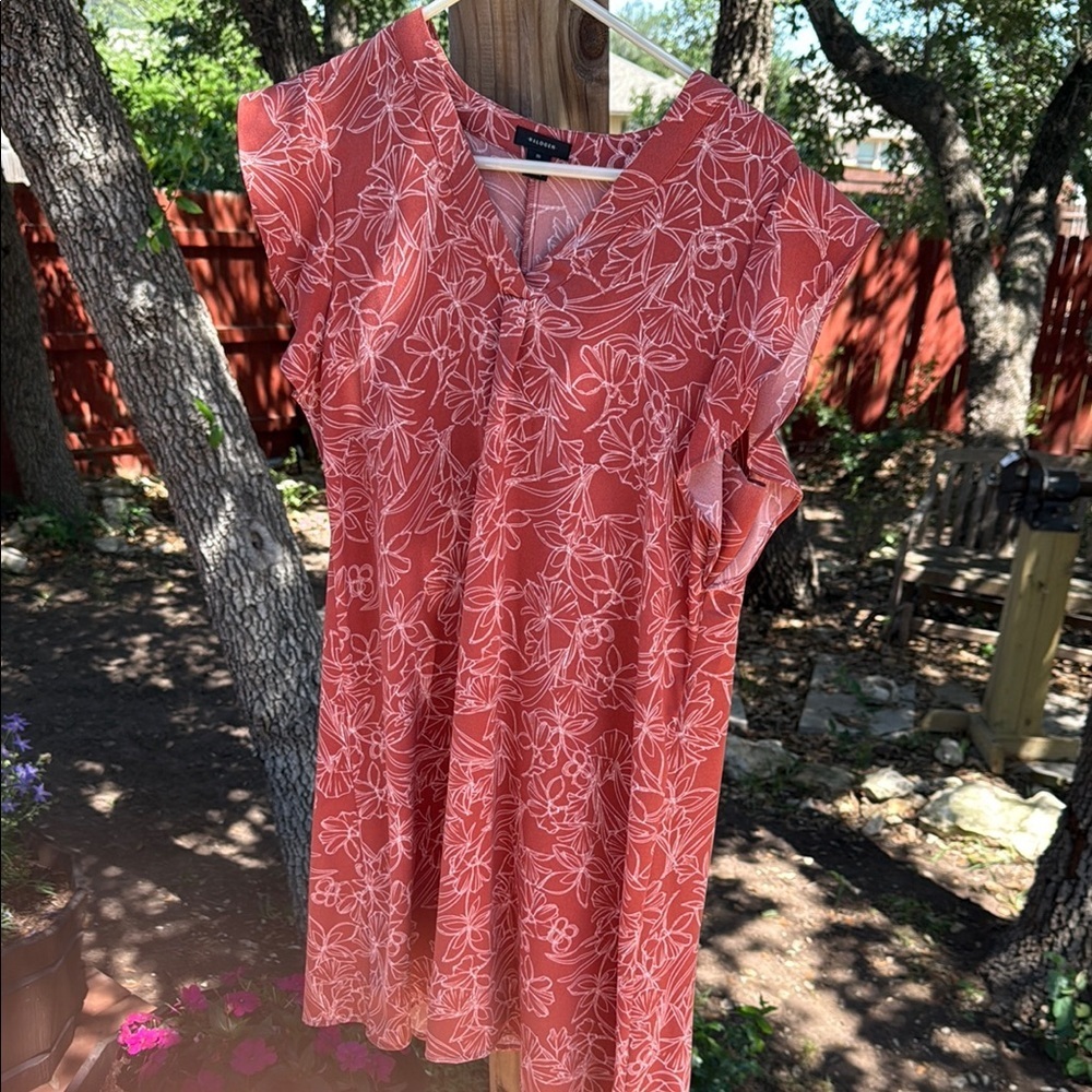 Floral Coral Dress Size M